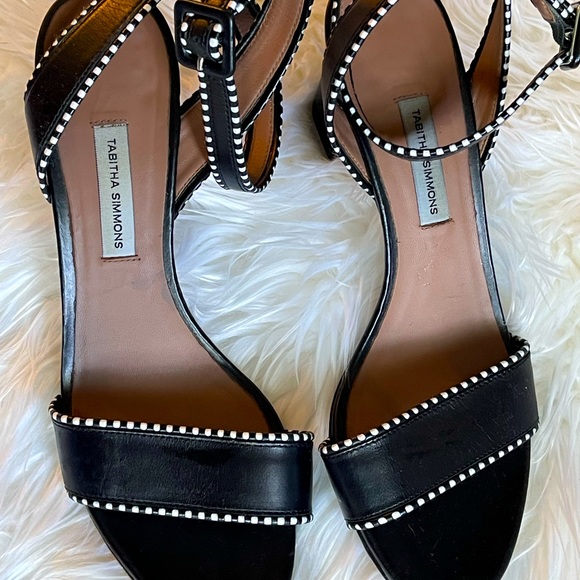 Tabitha Simmons SZ 38 1/2 Black Leticia Leather Ankle Wrap Sandals! - Picture 2 of 11